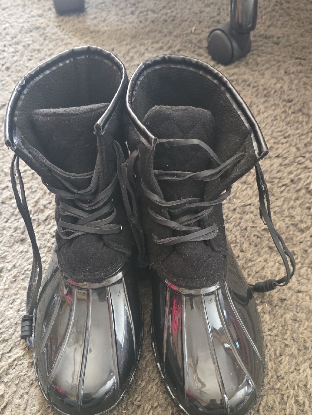 Women Black Waterproof Duck Boots